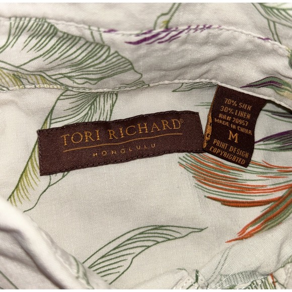 Tori Richard Hawaiian Men's‎  Medium Button Up Short Sleeve, Silk Linen Blend - Picture 3 of 8